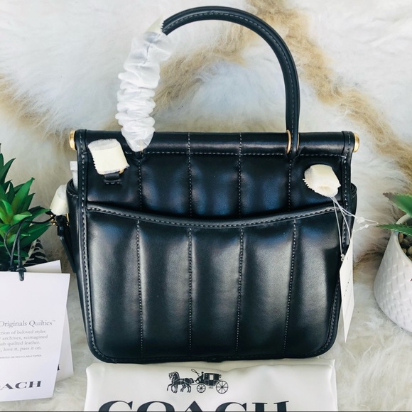 Authentic Brand New Coach Willis Top Handle 18 C3844 With Quilting in Black - Picture 5 of 16